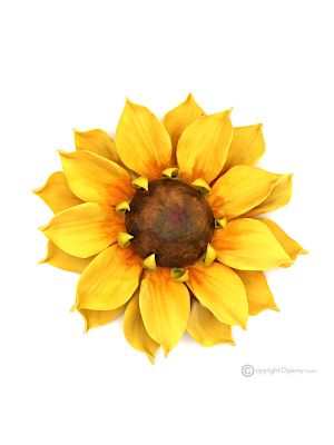 SONNENBLUME – Hängende Blume aus Capodimonte-Porzellan, handgefertigt, hochwertig