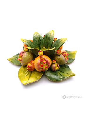 GRANATAPFEL-KERZENHALTER – Tischdekoration aus Capodimonte-Keramik