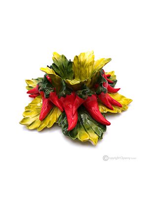 CHILI-KERZENHALTER – Tischdekoration aus Capodimonte-Keramik