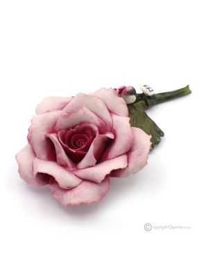 LILA ROSE – Hängende Blume aus Capodimonte-Porzellan, handgefertigt, hohe Qualität