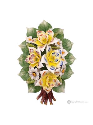 ORCHIDEEN - Blumenwandzweig, Capodimonte-Keramik, hohe Qualität