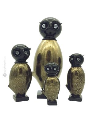 EULE mundgeblasenes Muranoglas Blattgold 24K authentisches Made in Italy