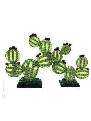 KAKTUS mundgeblasenes Muranoglas Murrine  authentisches Made in Italy