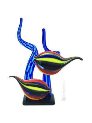 FISCHE mundgeblasenes Muranoglas authentisches Made in Italy