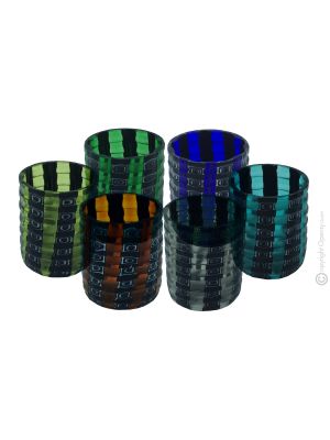 LIKÖRGLÄSER MURRINE Set 6 Shot Gläser aus Muranoglas Made in Italy