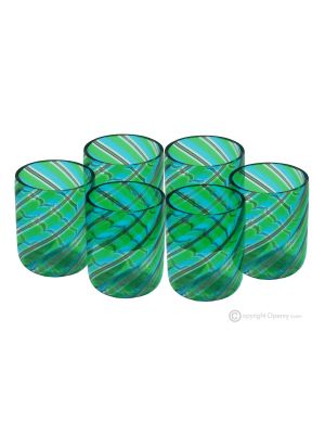 LIKÖRGLÄSER FADENGLAS Set 6 Shot Gläser aus Muranoglas Made in Italy