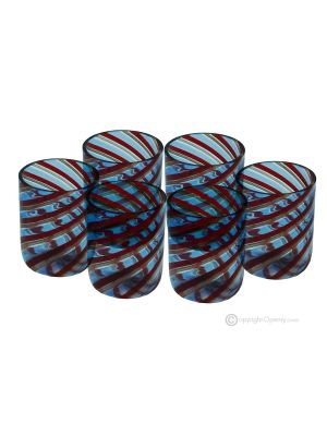 LIKÖRGLÄSER FADENGLAS Set 6 Shot Gläser aus Muranoglas Made in Italy