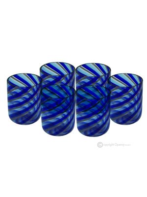 LIKÖRGLÄSER FADENGLAS Set 6 Shot Gläser aus Muranoglas Made in Italy
