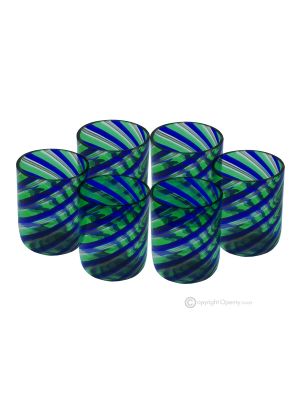 LIKÖRGLÄSER FADENGLAS Set 6 Shot Gläser aus Muranoglas Made in Italy