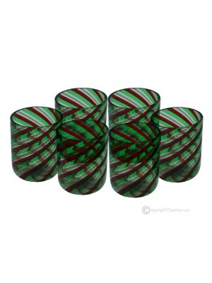 LIKÖRGLÄSER FADENGLAS Set 6 Shot Gläser aus Muranoglas Made in Italy