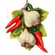 CHILI KNOBLAUCH Wanddekoration Ornament zum Aufhängen Keramik 