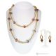 SPRING – Set aus Halskette und Ohrringen aus goldenem Hämatit und Jaspis, handgefertigte italienische Handwerkskunst.