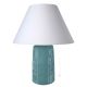 GEOMETRICO Tischlampe Abat-jour Nachttischlampe authentische piemontesische Keramik handgefertigt und dekoriert blau
