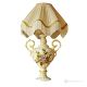 Künstlerische Keramik-Tischlampe im Barockstil, verziert mit Blumen und goldenen Details, handgefertigt