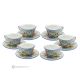 Set mit authentischen Cappuccinotassen und Untertassen aus Keramik von Castelli, handgefertigt und handbemalt. - 6 Sets