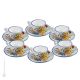 TAZZINE FIORACCIO POLICROMO Set 6 Espressotasse Kaffeetassen Keramiktassen Castelli Keramik mit Untertassen Keramik handgemacht authentisch Abruzzen Made in Italy