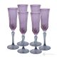 ADA-Set mit 6 authentischen handbemalten Flötengläsern aus hochwertigem Glas. - Lila