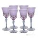 Set mit 6 authentischen, handbemalten Wassergläsern mit Stiel aus hochwertigem Glas. - Lila