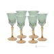 ADA-Set mit 6 authentischen, handbemalten Stielglas-Likörgläsern aus hochwertigem Glas. - Grün