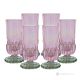 Set mit 6 authentischen, modernen, handbemalten Trinkgläsern aus hochwertigem Glas. - Rosa