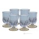 Set mit 6 authentischen, modernen, handbemalten Wassergläsern aus hochwertigem Glas. - Blau