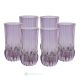Set mit 6 authentischen, handbemalten, modernen Trinkgläsern aus hochwertigem Glas. - Lila