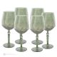 ALKIMIA Set mit 6 authentischen handbemalten Wassergläsern mit Stiel aus hochwertigem Glas.-Grün