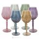 ALKIMIA Set mit 6 authentischen handbemalten Weingläsern mit Stiel aus hochwertigem Glas.