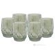 Set mit 6 authentischen handbemalten Wassergläsern aus hochwertigem Glas, modernes Design.-Grün