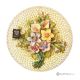 Wanddekoration aus edler Keramik, verziert mit Blumen und goldenen Details, handgefertigt.