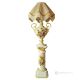 Tischlampe mit Keramiksäule im Barockstil, verziert mit Blumen und goldenen Details