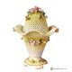 Tischlampe aus feiner künstlerischer Keramik, verziert mit Blumen und goldenen Details, handgefertigt