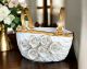 KORB Exklusives Ornament aus Keramik im Barockstil mit Details aus 24 Karat Gold Made in Italy