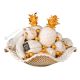 KORB MIT FRUCHT Exklusives Ornament aus Keramik Barockstil mit 24k Goldfarbe Swarovski-Kristalle