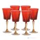 Set aus 6 authentischen handbemalten Wassergläsern mit Stiel aus hochwertigem Glas.