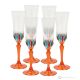 Set mit 6 authentischen handbemalten Flötengläsern aus hochwertigem Glas.