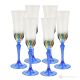 Set mit 6 authentischen handbemalten Flötengläsern aus hochwertigem Glas.