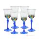 Set mit 6 authentischen handbemalten Weingläsern mit Stiel aus hochwertigem Glas.