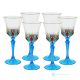 Set mit 6 authentischen handbemalten Weingläsern mit Stiel aus hochwertigem Glas.