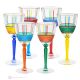BRILLANTE Set mit 6 authentischen handbemalten Weingläsern mit Stiel aus hochwertigem Glas.