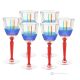 BRILLANTE Set mit 6 authentischen handbemalten Weingläsern mit Stiel aus hochwertigem Glas.