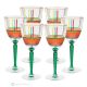 BRILLANTE Set mit 6 authentischen handbemalten Weingläsern mit Stiel aus hochwertigem Glas.