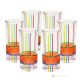 BRILLANTE Set mit 6 authentischen, modernen, handbemalten Trinkgläsern aus hochwertigem Glas.