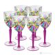 Set aus 6 authentischen, handbemalten Wassergläsern mit Stiel aus hochwertigem Glas.