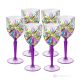 OASIS-Set mit 6 authentischen handbemalten Wassergläsern mit Stiel aus hochwertigem Glas.