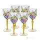 Set aus 6 authentischen handbemalten Wassergläsern mit Stiel aus hochwertigem Glas.