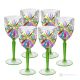 OASIS-Set mit 6 authentischen handbemalten Stielwassergläsern aus hochwertigem Glas.