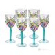OASIS-Set mit 6 authentischen, handbemalten Wassergläsern mit Stiel aus hochwertigem Glas.