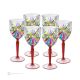 OASIS-Set mit 6 authentischen handbemalten Weingläsern mit Stiel aus hochwertigem Glas.