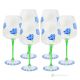 ALIZEE Set mit 6 authentischen handbemalten Wassergläsern mit Stiel aus hochwertigem Glas.